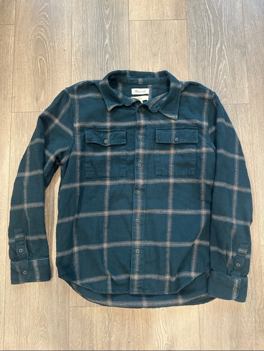 Madewell Black Top with Cream Labels